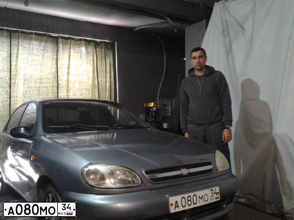 Фото автомобиля ZAZ Z LANOS, 2008 — госномер А080МО34. Цвет: Серебристый