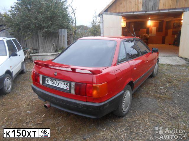 Фото автомобиля AUDI 80, 1987 — госномер Е364МС48. Цвет: КРАСНЫЙ