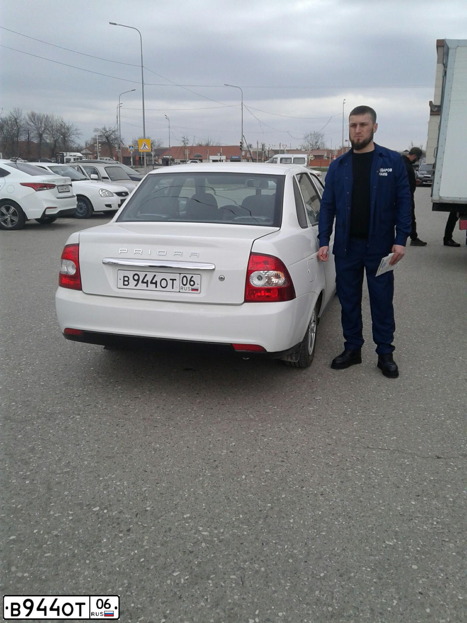 Фото автомобиля LADA 2170 PRIORA, 2011 — госномер В944ОТ06. Цвет: Белый
