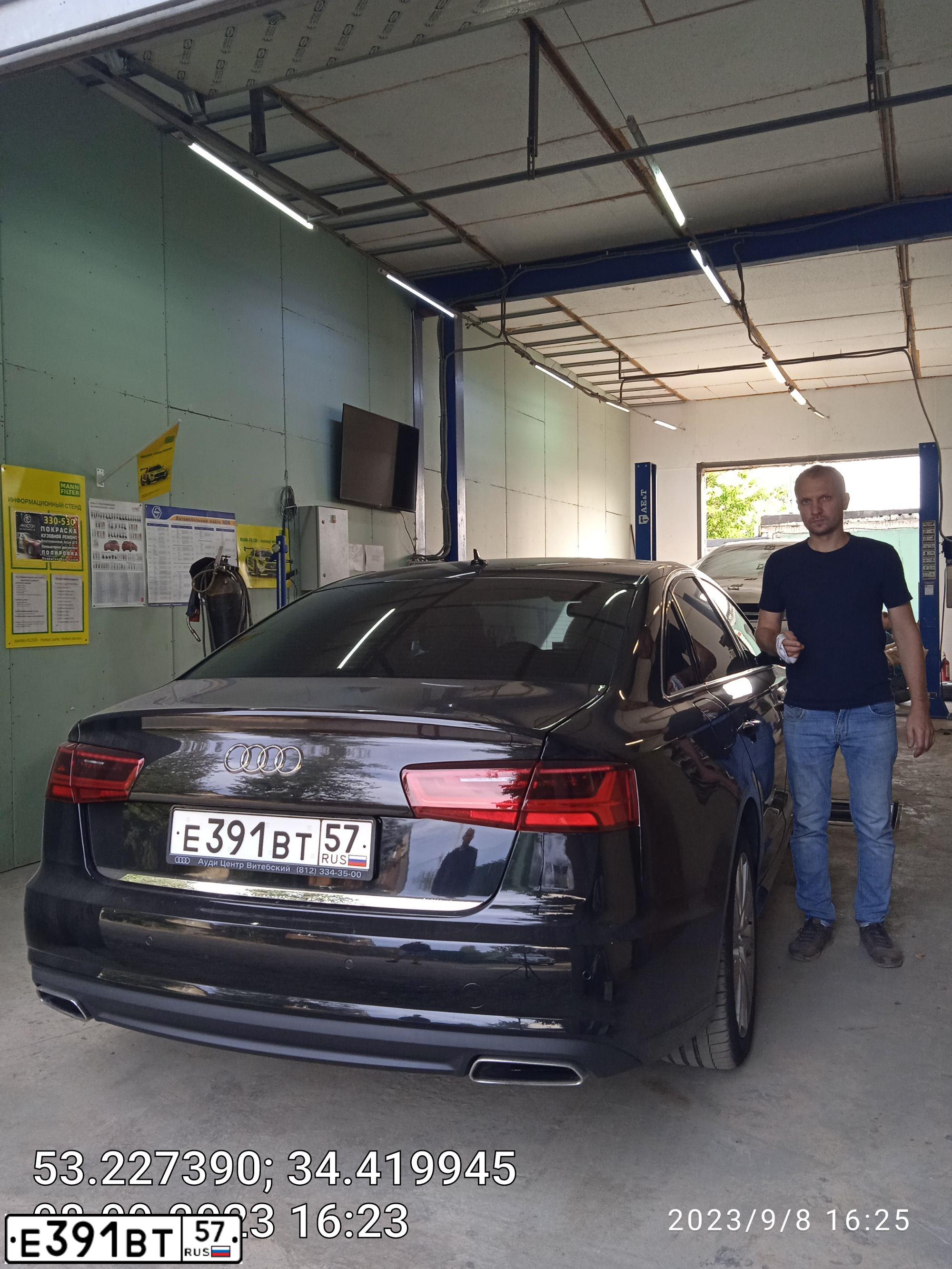 Фото автомобиля AUDI A6, 2014 — госномер О898НР32. Цвет: ЧЕРНЫЙ