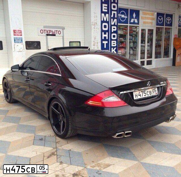 Фото автомобиля MERCEDES CLS-KLASSE, 2008 — госномер У455УВ05. Цвет: ЧЕРНЫЙ