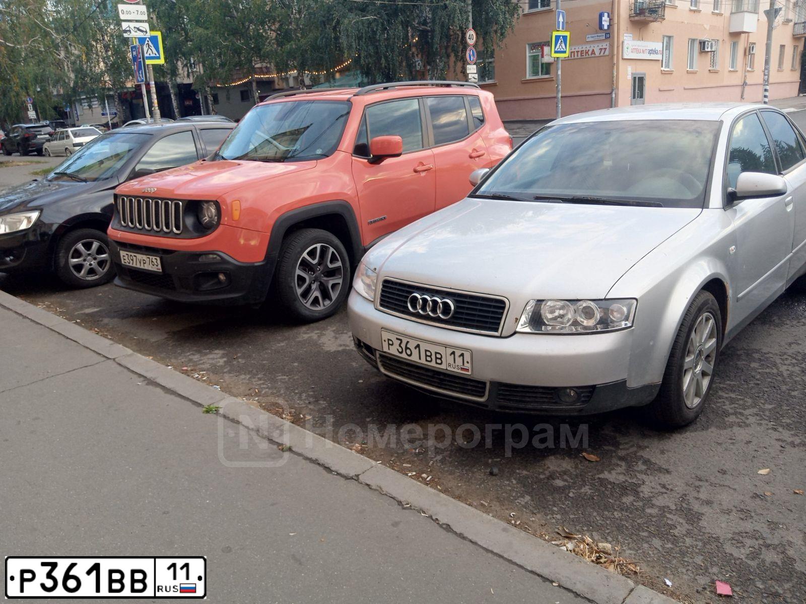 Фото автомобиля AUDI A4, 2001 — госномер Р361ВВ11. Цвет: Серебристый