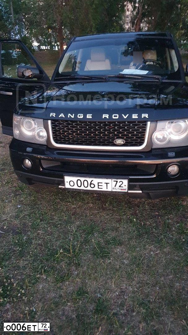 Фото автомобиля LANDROVER RANGE ROVER SPORT, 2008 — госномер О006ЕТ72. Цвет: ЧЕРНЫЙ