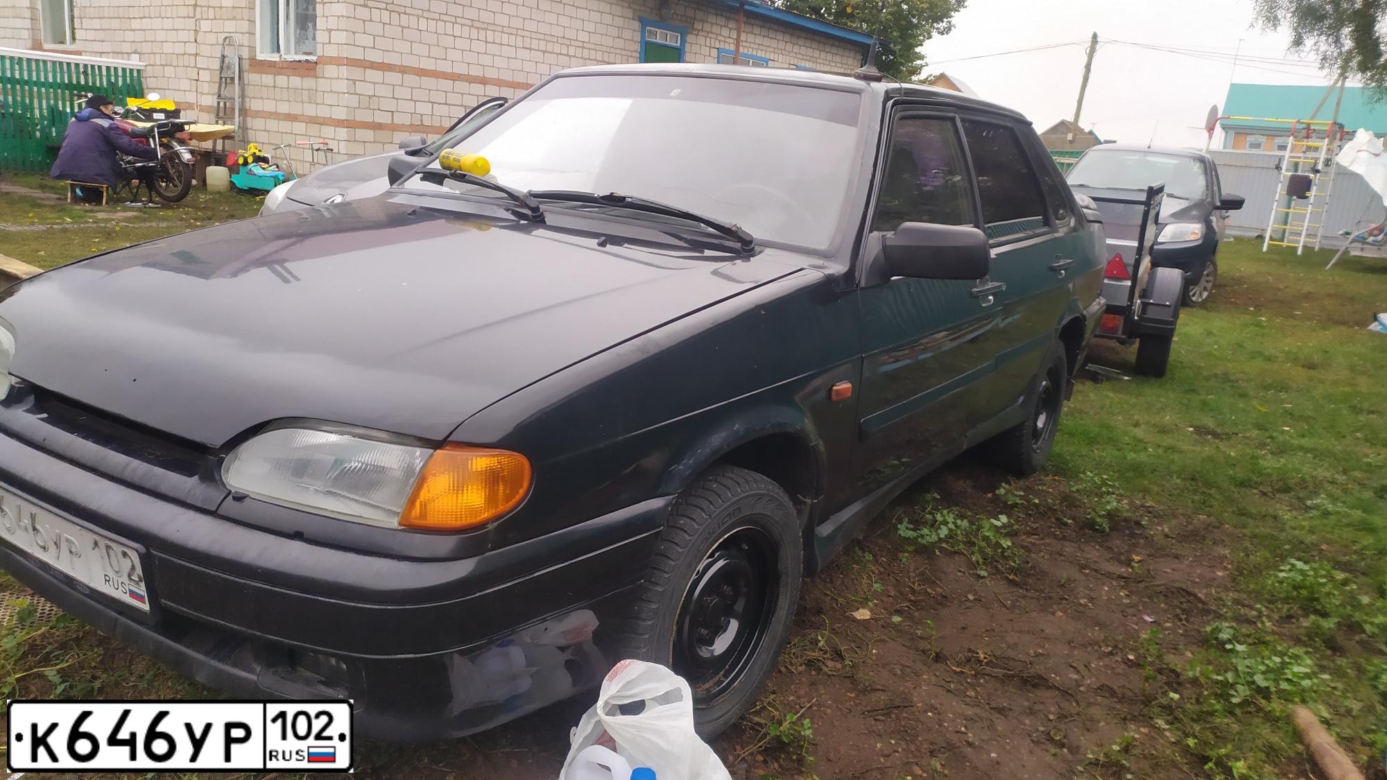 Фото автомобиля LADA 2115 SAMARA, 2008 — госномер К646УР102. Цвет: Темно-зеленый