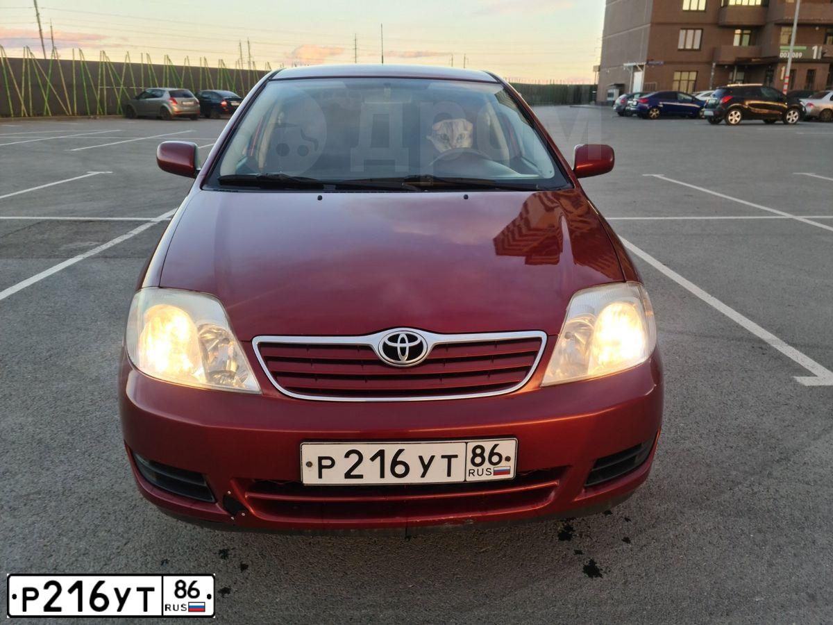 Фото автомобиля TOYOTA COROLLA, 2006 — госномер К576НЕ45. Цвет: ТЕМНО-КРАСНЫЙ