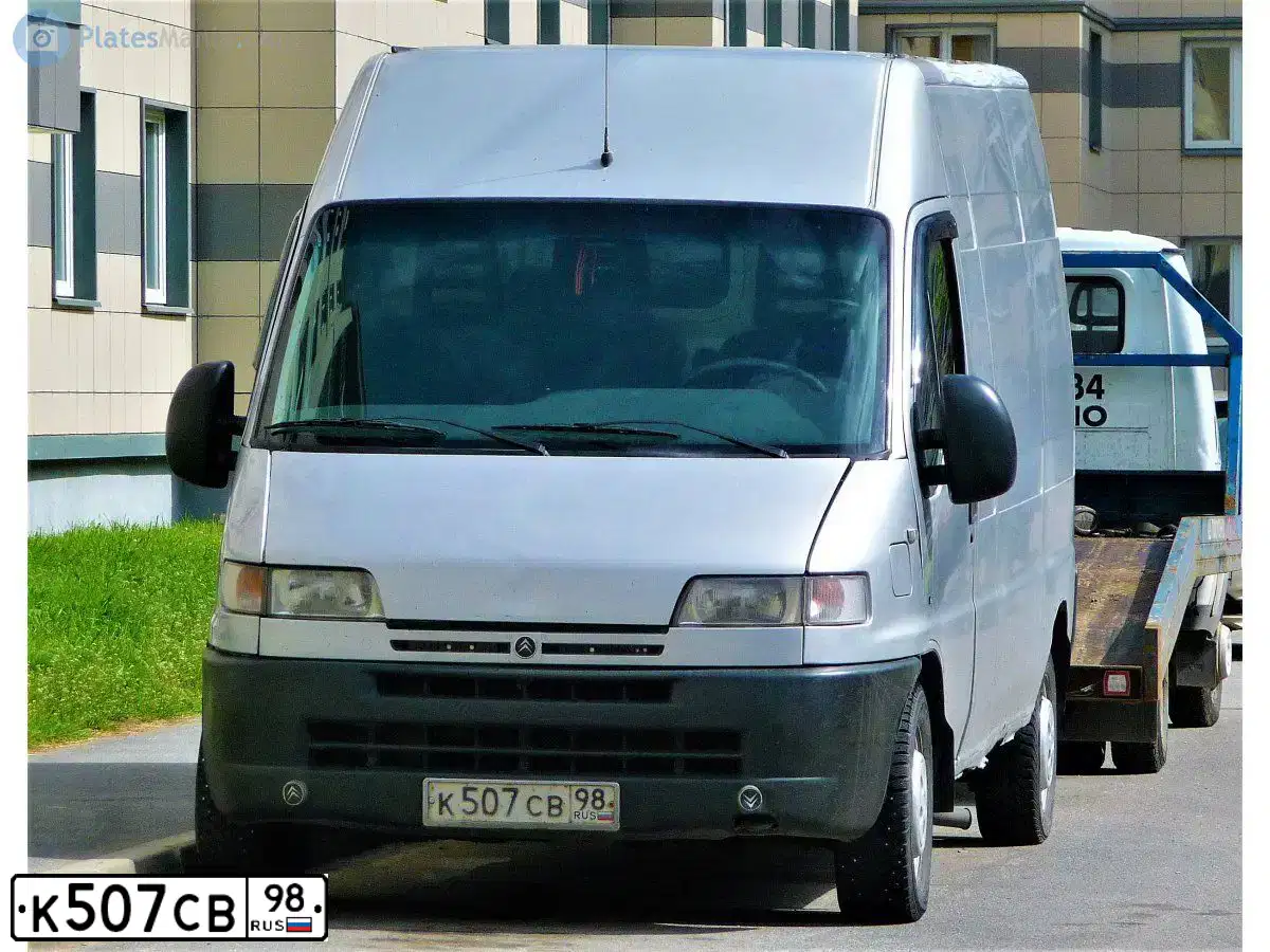 Фото автомобиля CITROEN JUMPER, 2001 — госномер К507СВ98. Цвет: СЕРЕБРИСТЫЙ