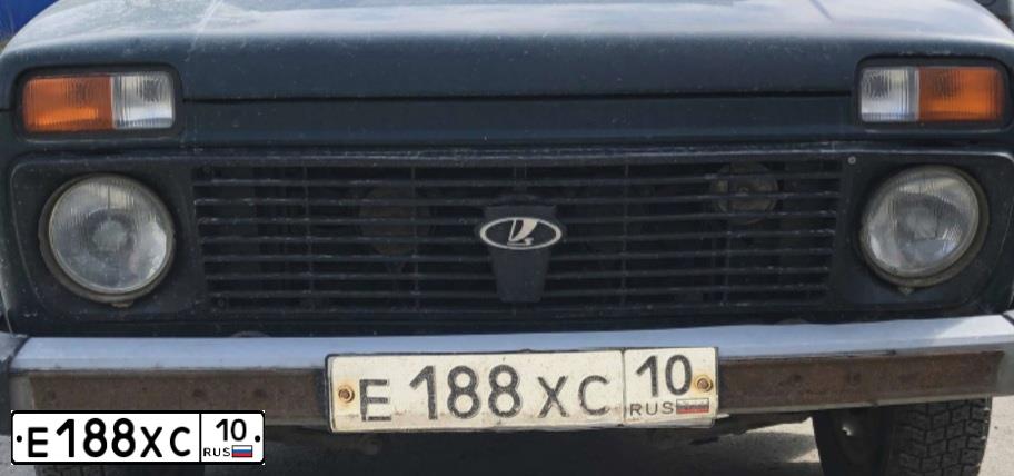 Фото автомобиля LADA 2121 NIVA, 2003 — госномер Е188ХС10. Цвет: Сине-зеленый