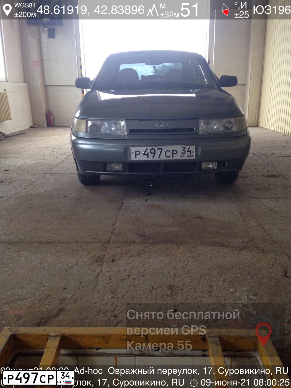 Фото автомобиля LADA 2110, 2006 — госномер Р497СР34. Цвет: СРЕДНИЙ СЕРО ЗЕЛЕНЫЙ МЕТА
