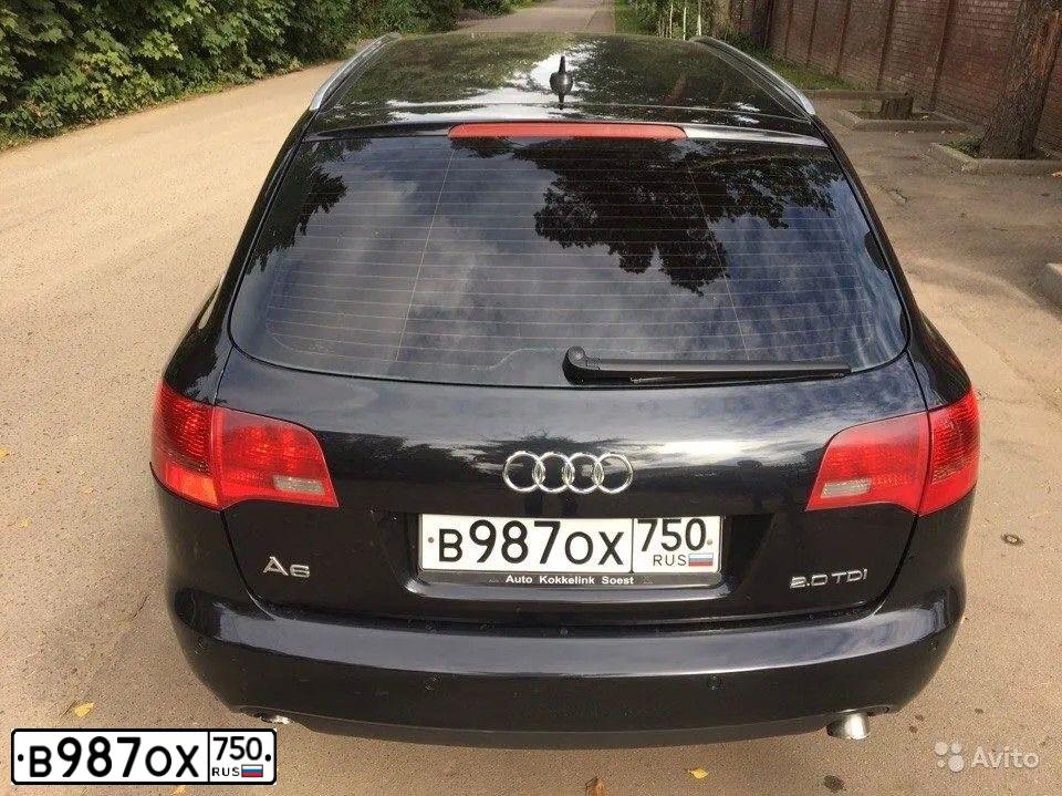 Фото автомобиля AUDI A6, 2008 — госномер В987ОХ750. Цвет: ЧЕРНЫЙ
