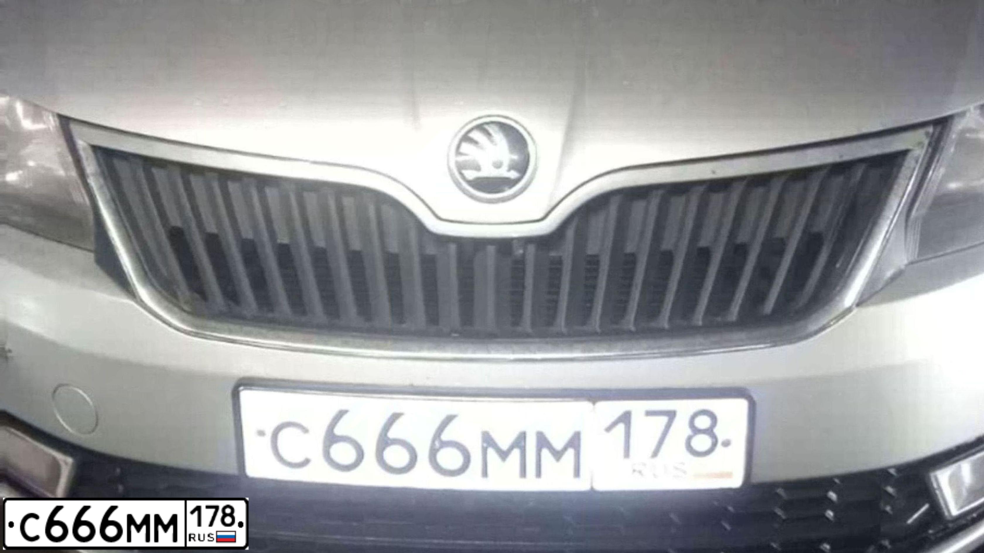 Фото автомобиля SKODA RAPID, 2016 — госномер С666ММ178. Цвет: СЕРЕБРИСТЫЙ