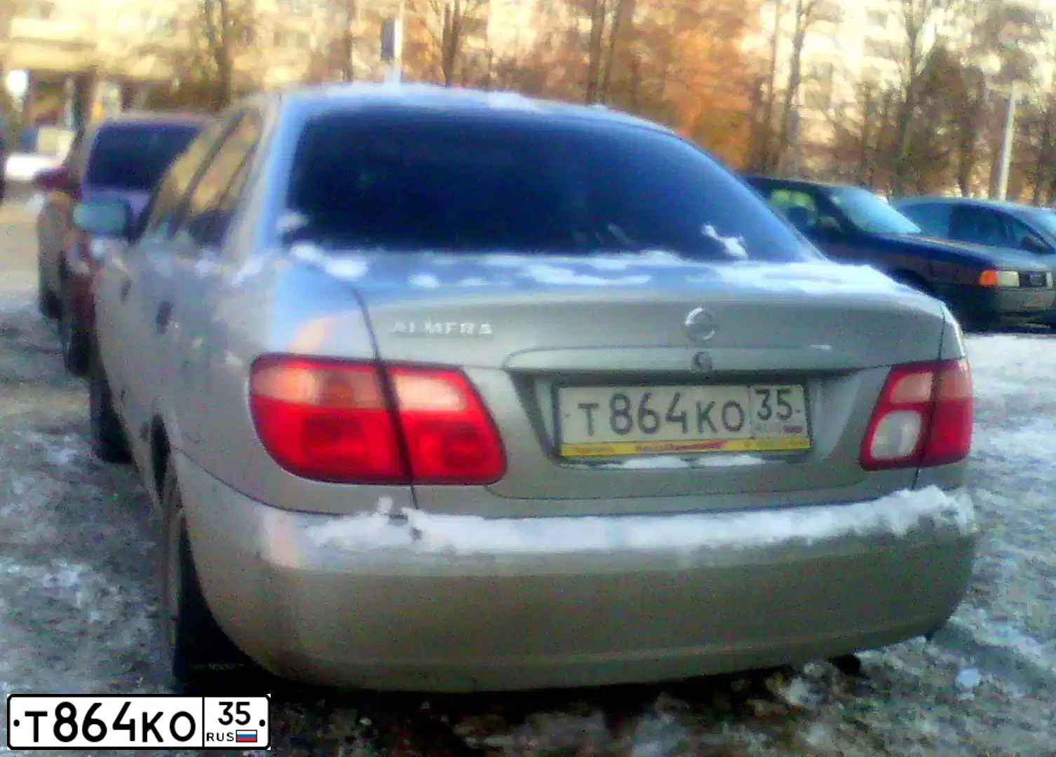 Фото автомобиля NISSAN ALMERA, 2005 — госномер Т864КО35. Цвет: Серебристый