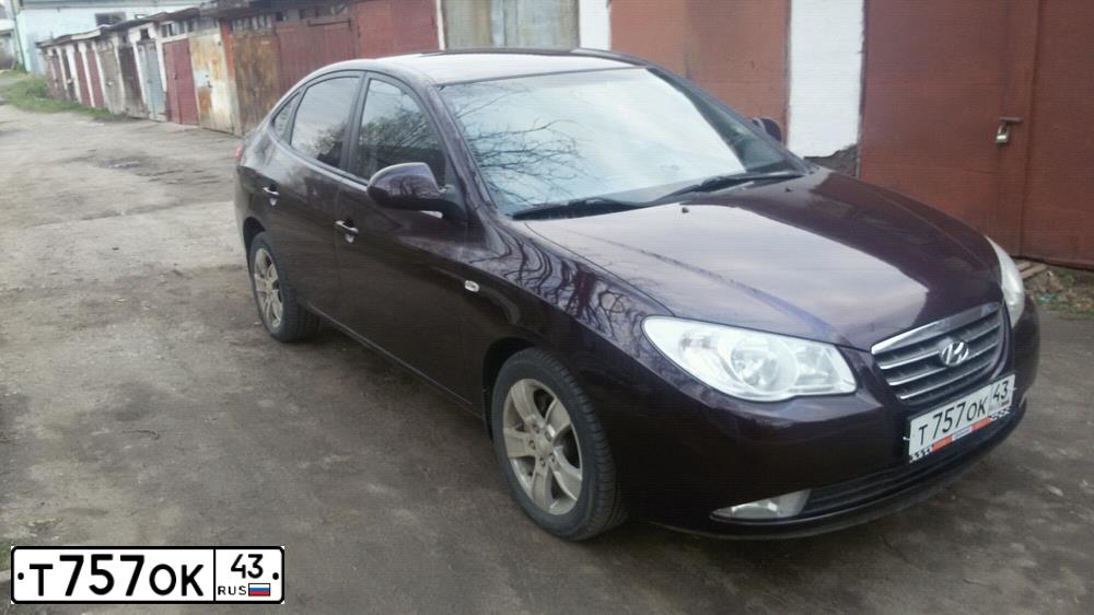 Фото автомобиля ХЕНДЭ ЭЛАНТРА 1.6 GLS, 2006 — госномер Т757ОК43. Цвет: ВИШНЕВЫЙ