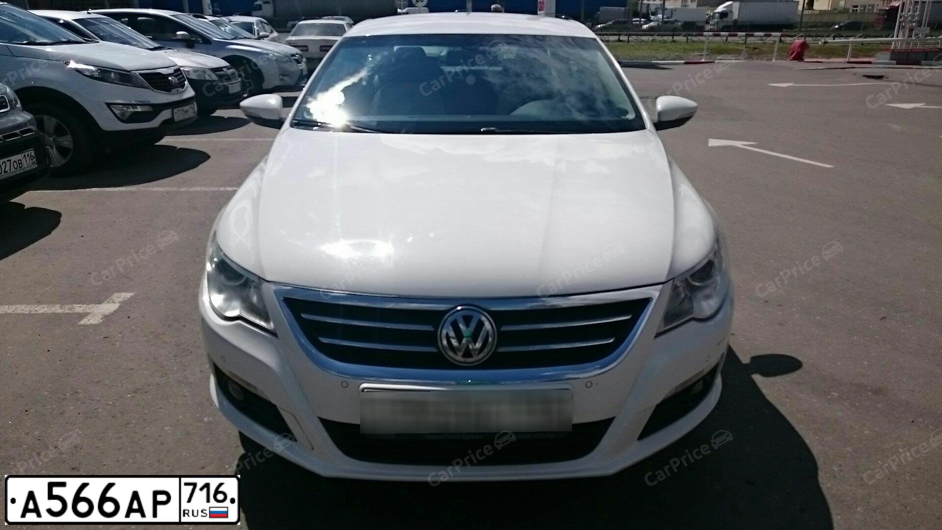 Фото автомобиля VOLKSWAGEN CC, 2011 — госномер А566АР716. Цвет: Белый