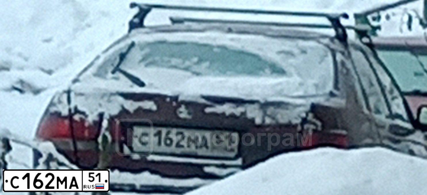 Фото автомобиля TOYOTA CARINA, 1995 — госномер С162МА51. Цвет: ВИШНЕВЫЙ