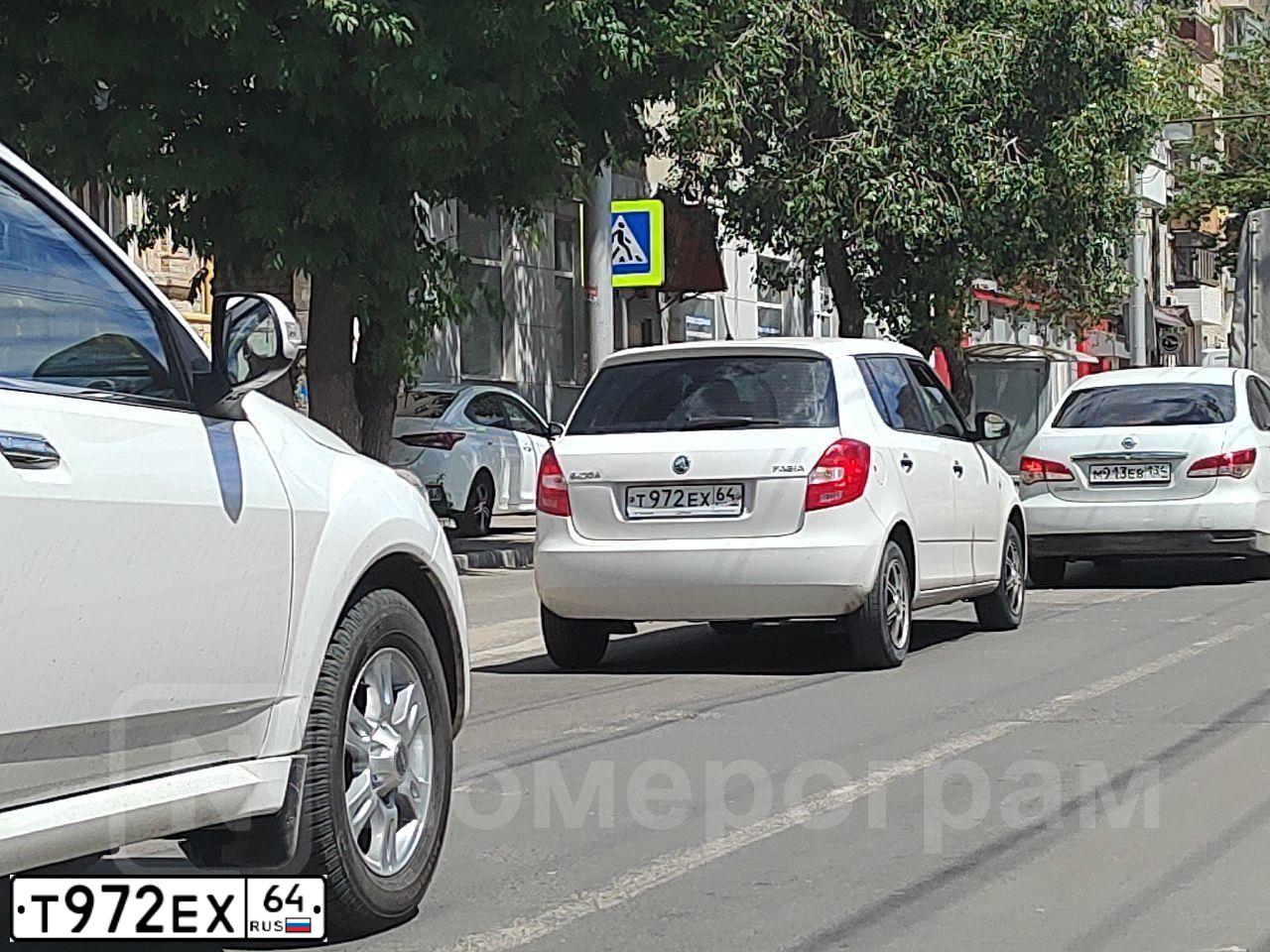 Фото автомобиля SKODA FABIA, 2014 — госномер Т972ЕХ64. Цвет: БЕЛЫЙ