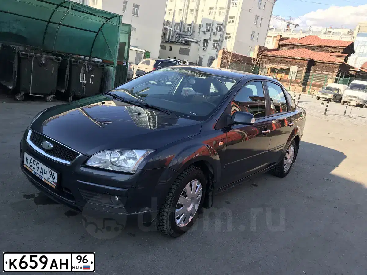 Фото автомобиля FORD FOCUS, 2007 — госномер К659АН96. Цвет: ТЕМНО-СЕРЫЙ