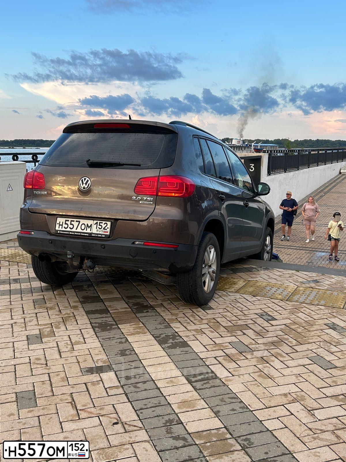 Фото автомобиля VOLKSWAGEN TIGUAN, 2014 — госномер Н557ОМ152. Цвет: Коричневый