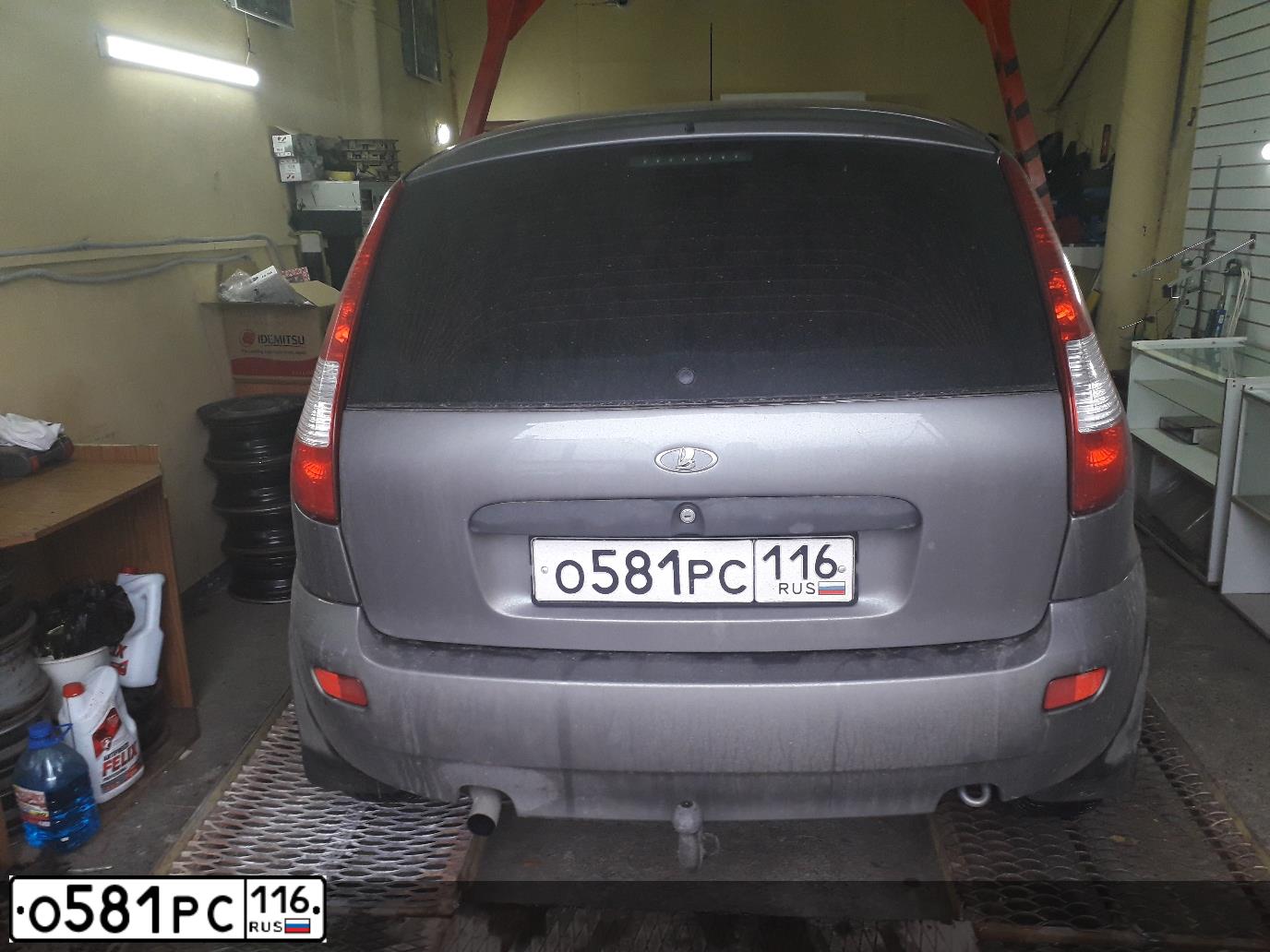 Фото автомобиля LADA 1119 KALINA, 2011 — госномер О581РС116. Цвет: Темно-серый металлик