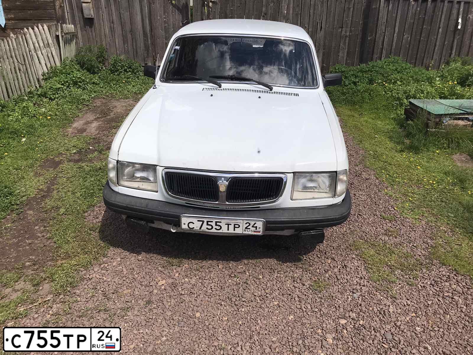 Фото автомобиля GAZ 3110 WOLGA, 2001 — госномер С755ТР24. Цвет: Белый
