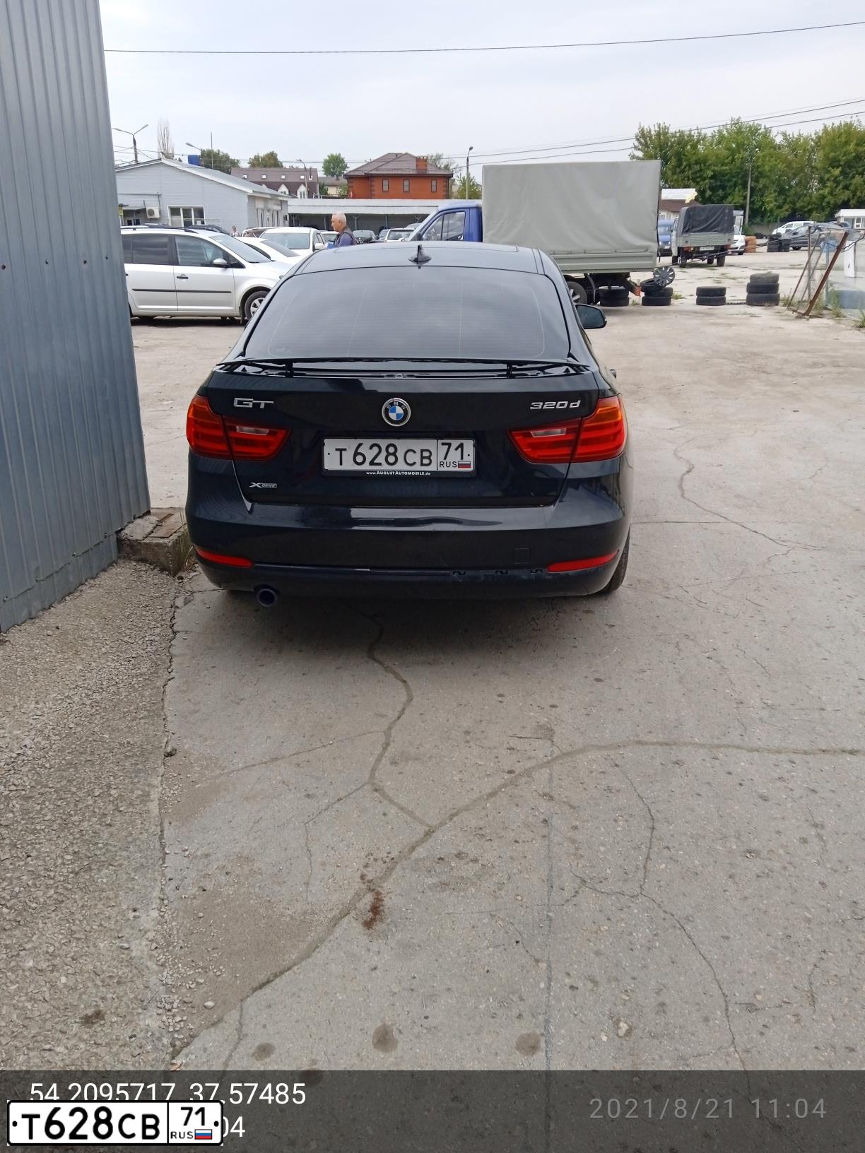 Фото автомобиля BMW SERIE 3 GT, 2013 — госномер Т628СВ71. Цвет: ЧЕРНЫЙ