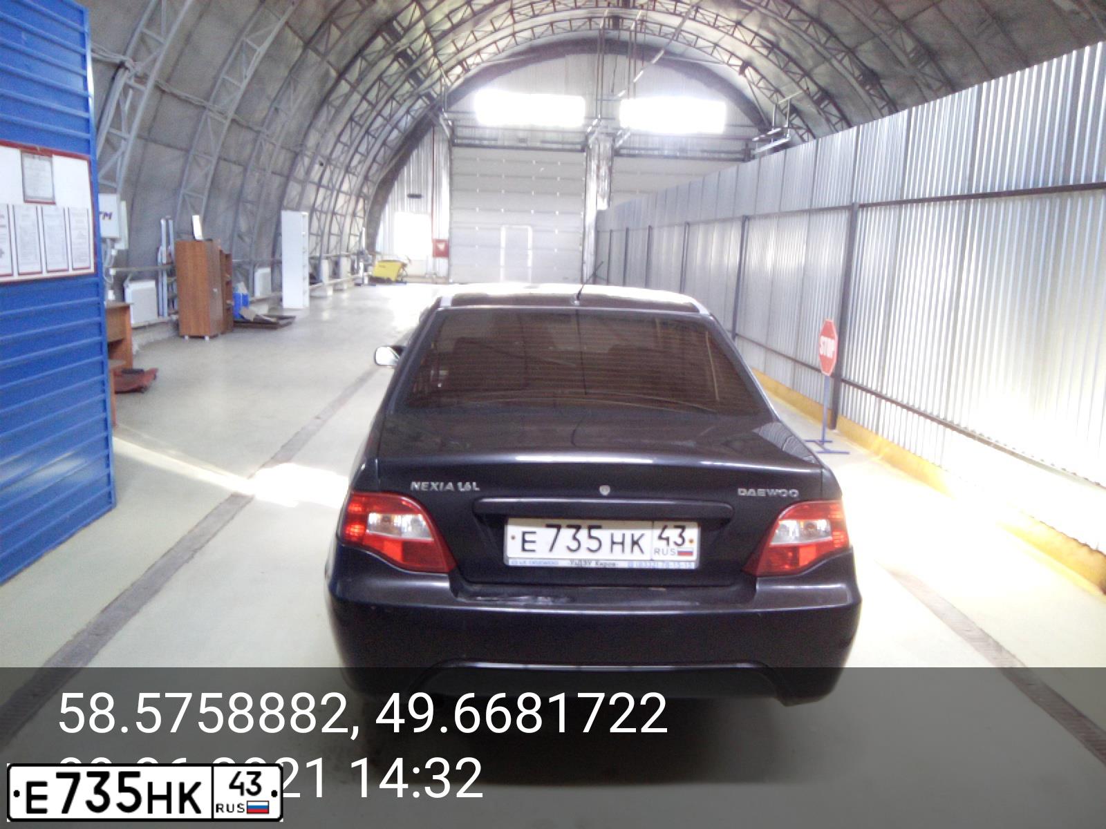 Фото автомобиля DAEWOO NEXIA, 2010 — госномер Е735НК43. Цвет: БЛЕДНО-ЧЕРНЫЙ