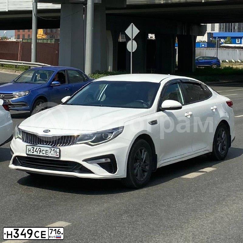 Фото автомобиля KIA MAGENTIS / OPTIMA, 2018 — госномер Н349СЕ716. Цвет: БЕЛЫЙ