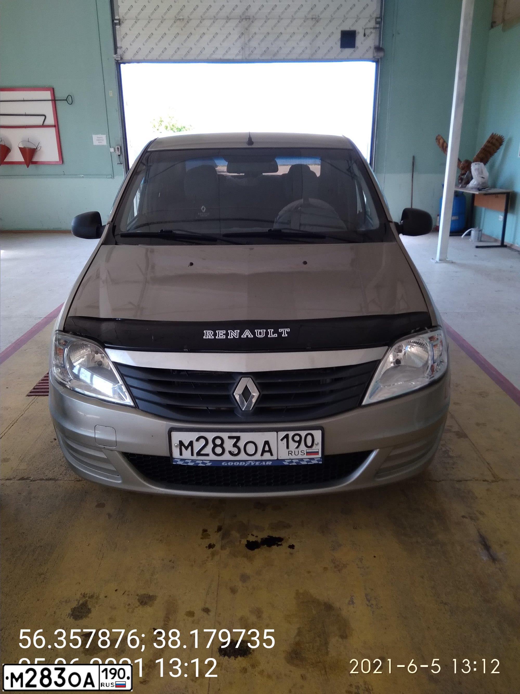 Фото автомобиля RENAULT LOGAN, 2010 — госномер М283ОА190. Цвет: БЕЖЕВЫЙ