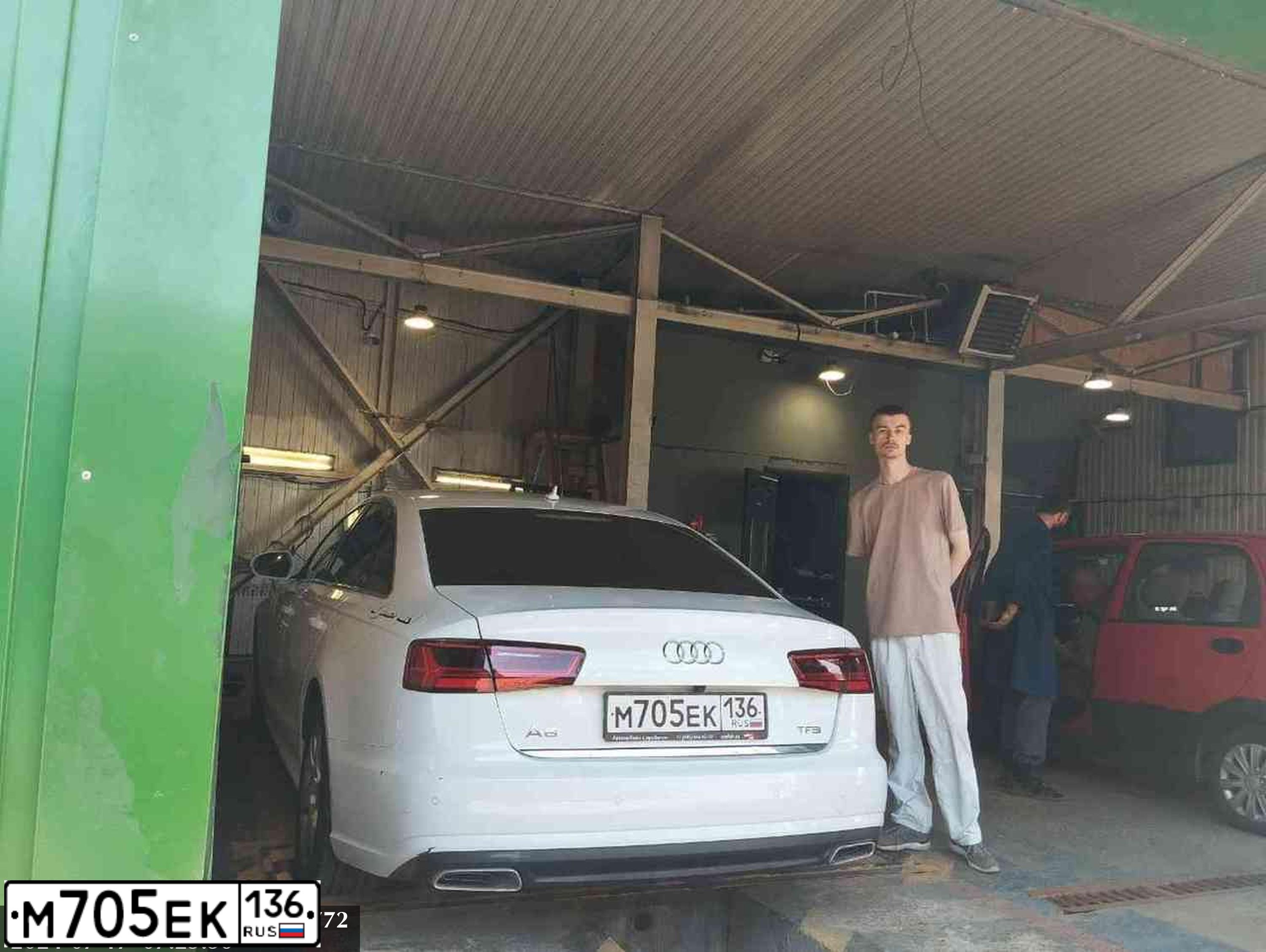Фото автомобиля АУДИ A6, 2015 — госномер Р314ОН46. Цвет: Белый