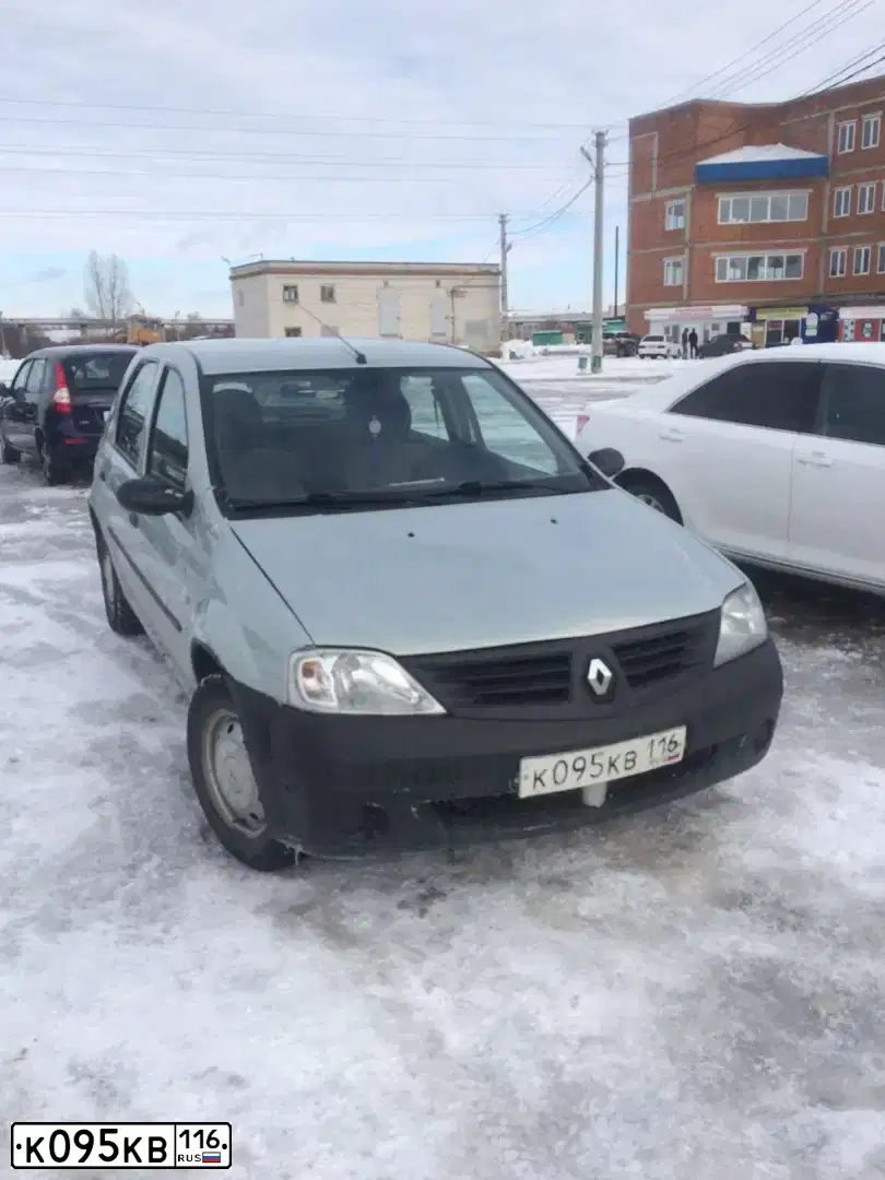 Фото автомобиля RENAULT LOGAN, 2008 — госномер К095КВ116. Цвет: СЕРЫЙ