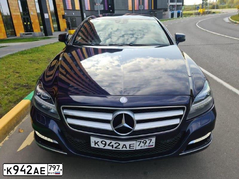 Фото автомобиля MERCEDES CLS-KLASSE, 2013 — госномер К942АЕ797. Цвет: синий