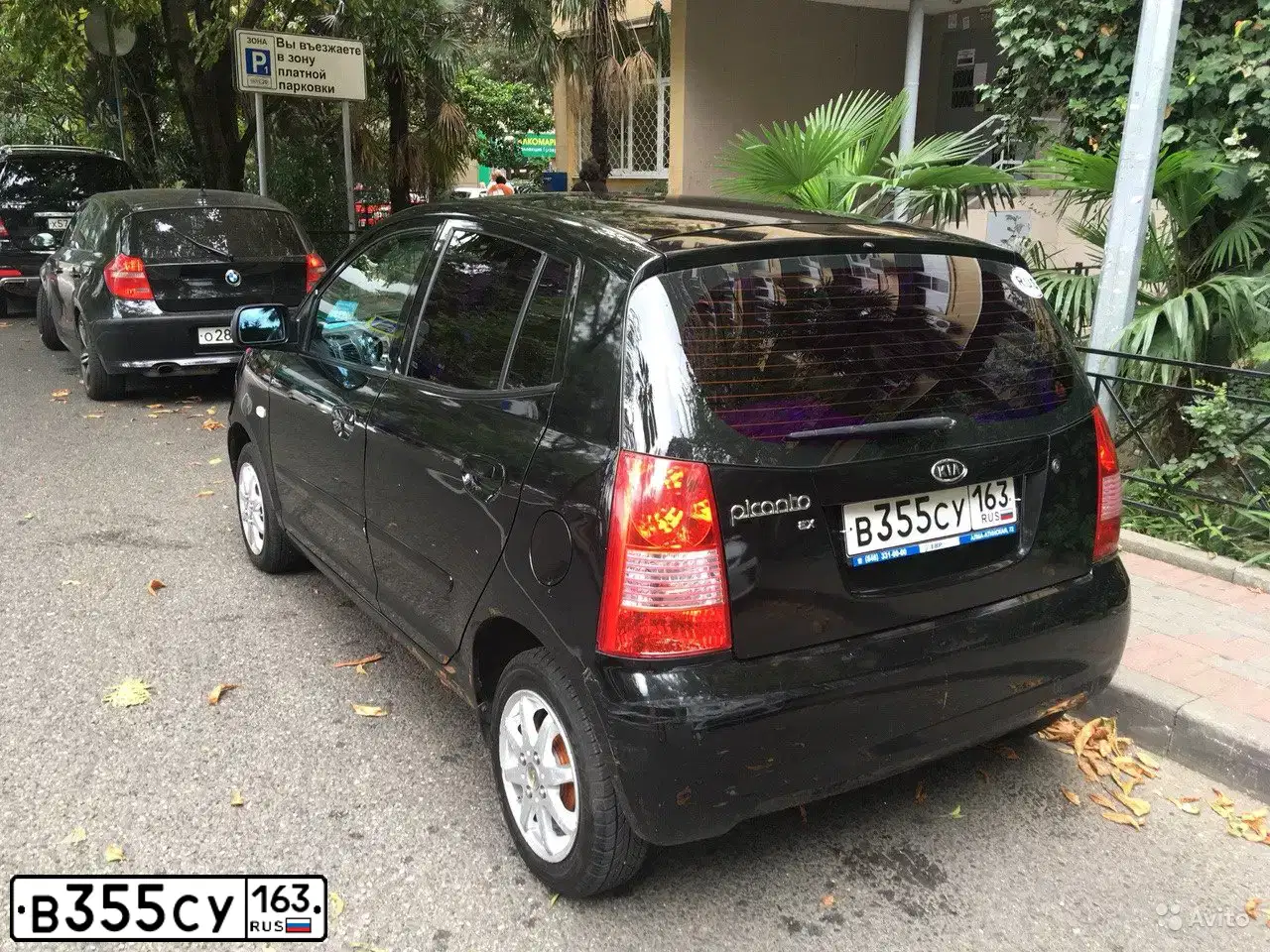 Фото автомобиля KIA PICANTO / MORNING, 2007 — госномер В355СУ163. Цвет: ЧЕРНЫЙ