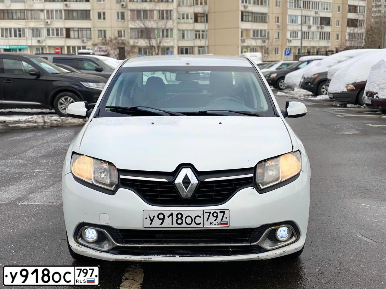 Фото автомобиля RENAULT LOGAN, 2014 — госномер У918ОС797. Цвет: Белый