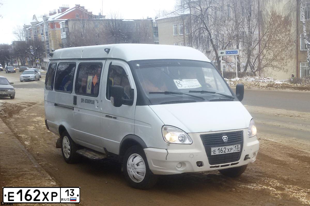 Фото автомобиля GAZ 3221 GAZEL, 2010 — госномер Е162ХР13. Цвет: Белый