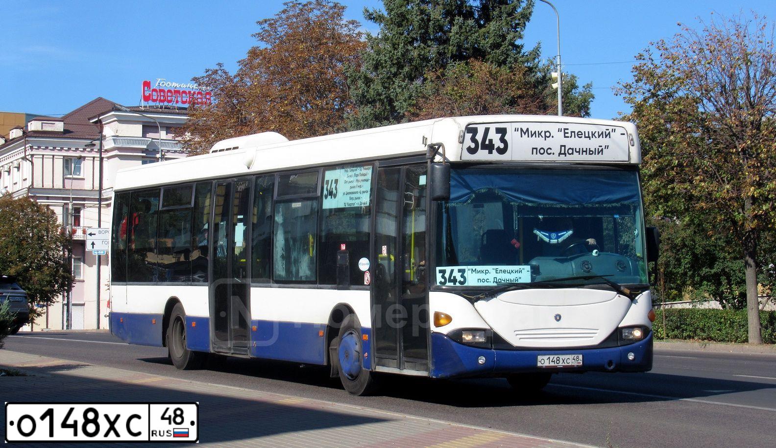 Фото автомобиля SCANIA OMNILINK, 2006 — госномер О148ХС48. Цвет: Белый