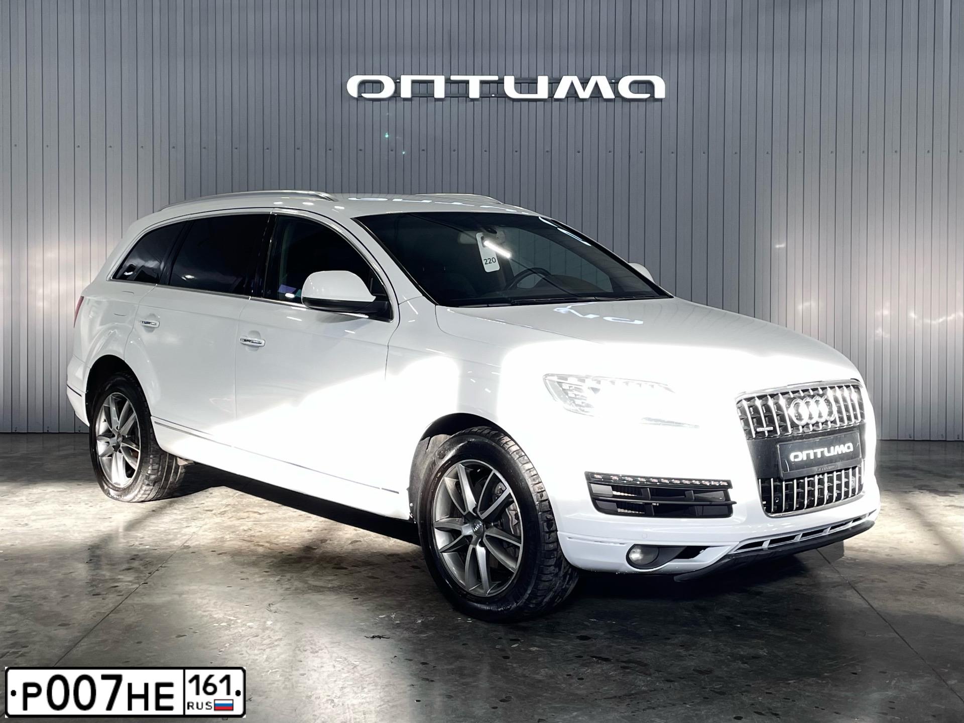 Фото автомобиля AUDI Q7, 2014 — госномер Р007НЕ161. Цвет: Белый
