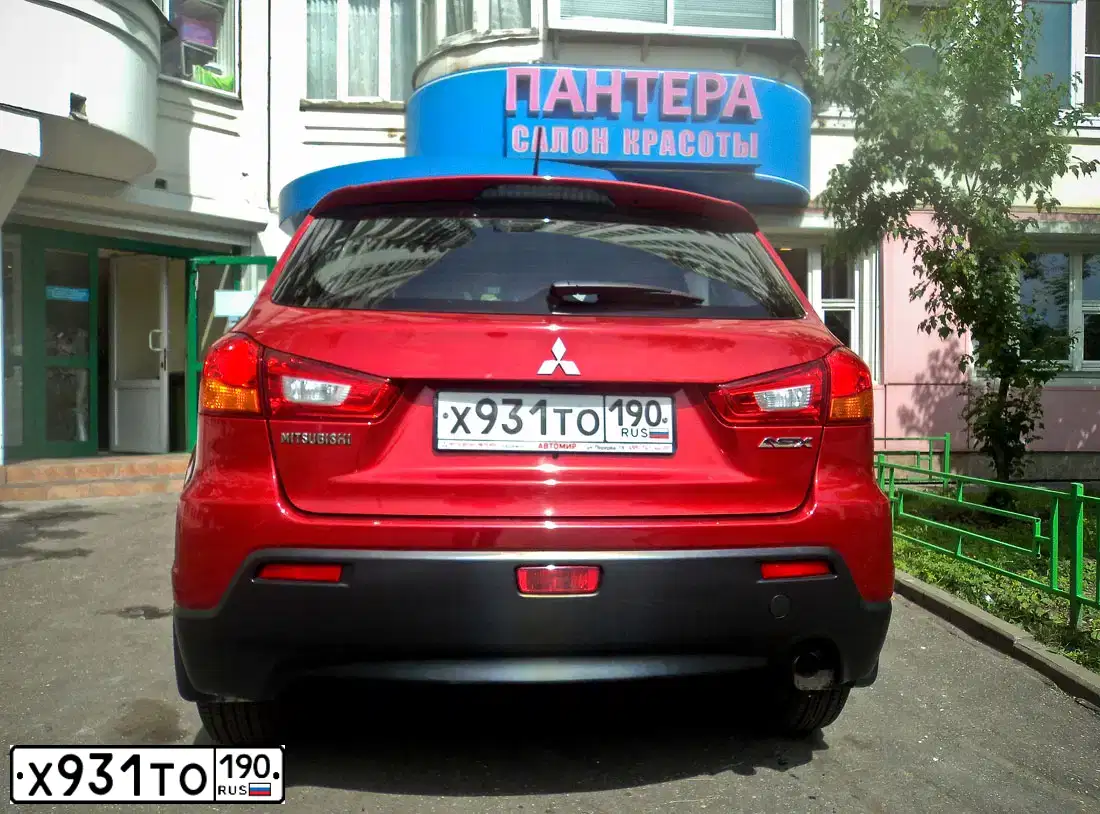 Фото автомобиля MITSUBISHI ASX, 2012 — госномер О551МК40. Цвет: Красный