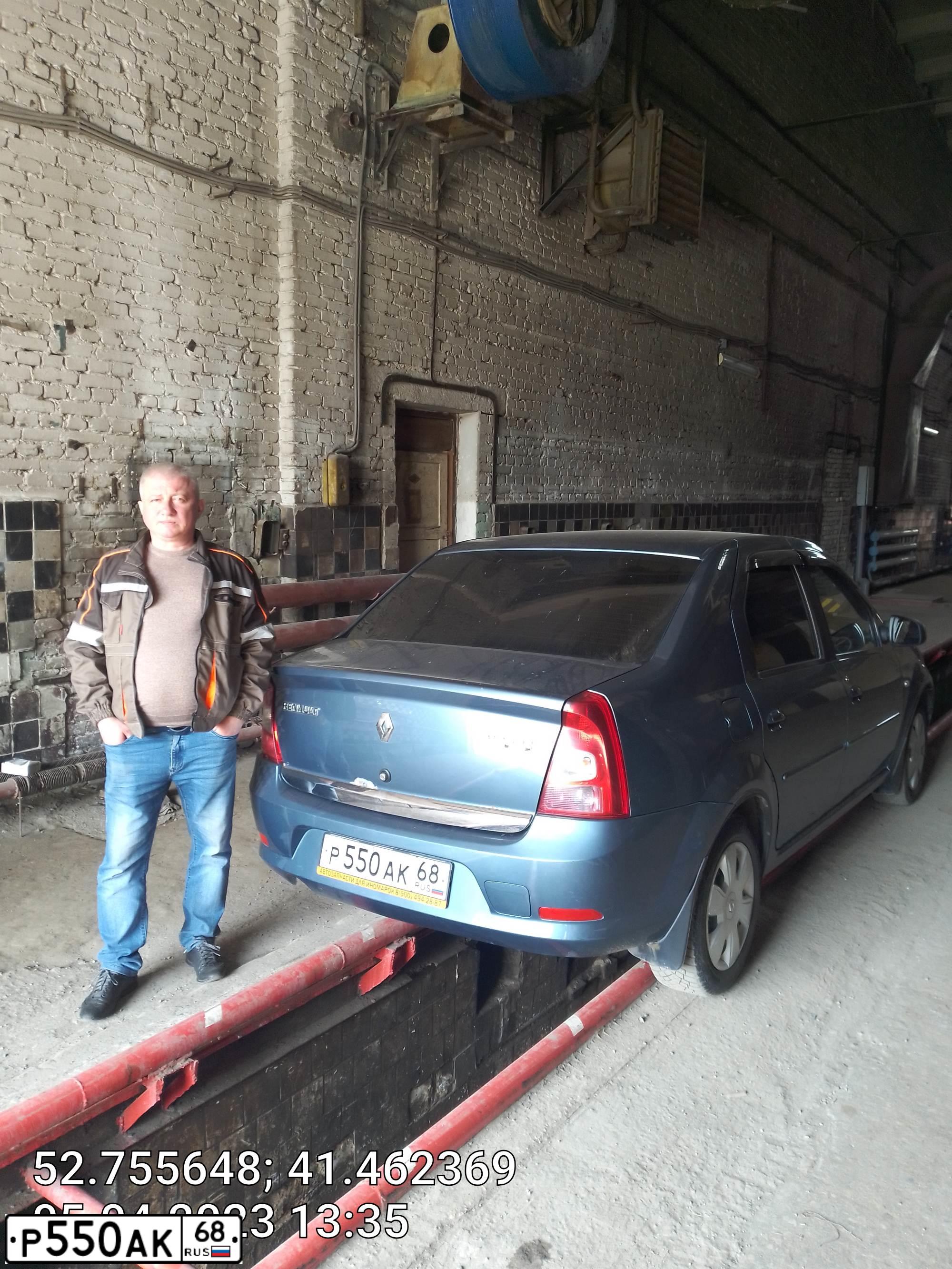 Фото автомобиля RENAULT LOGAN, 2010 — госномер Р550АК68. Цвет: синий