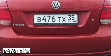Фото автомобиля VOLKSWAGEN POLO, 2012 — госномер В476ТХ35. Цвет: ВИШНЕВО-КРАСНЫЙ