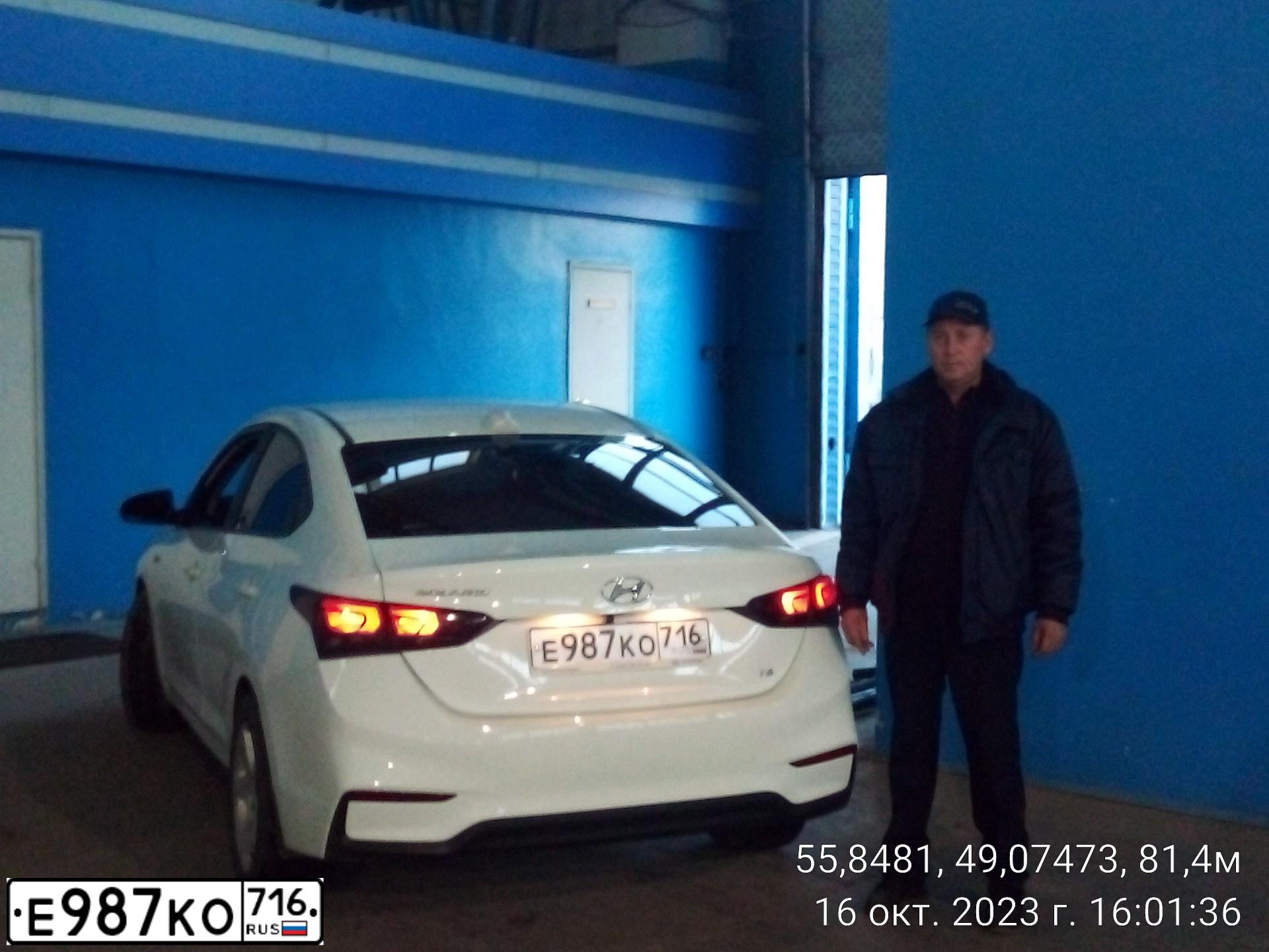 Фото автомобиля HYUNDAI SOLARIS, 2018 — госномер С415КВ716. Цвет: Белый