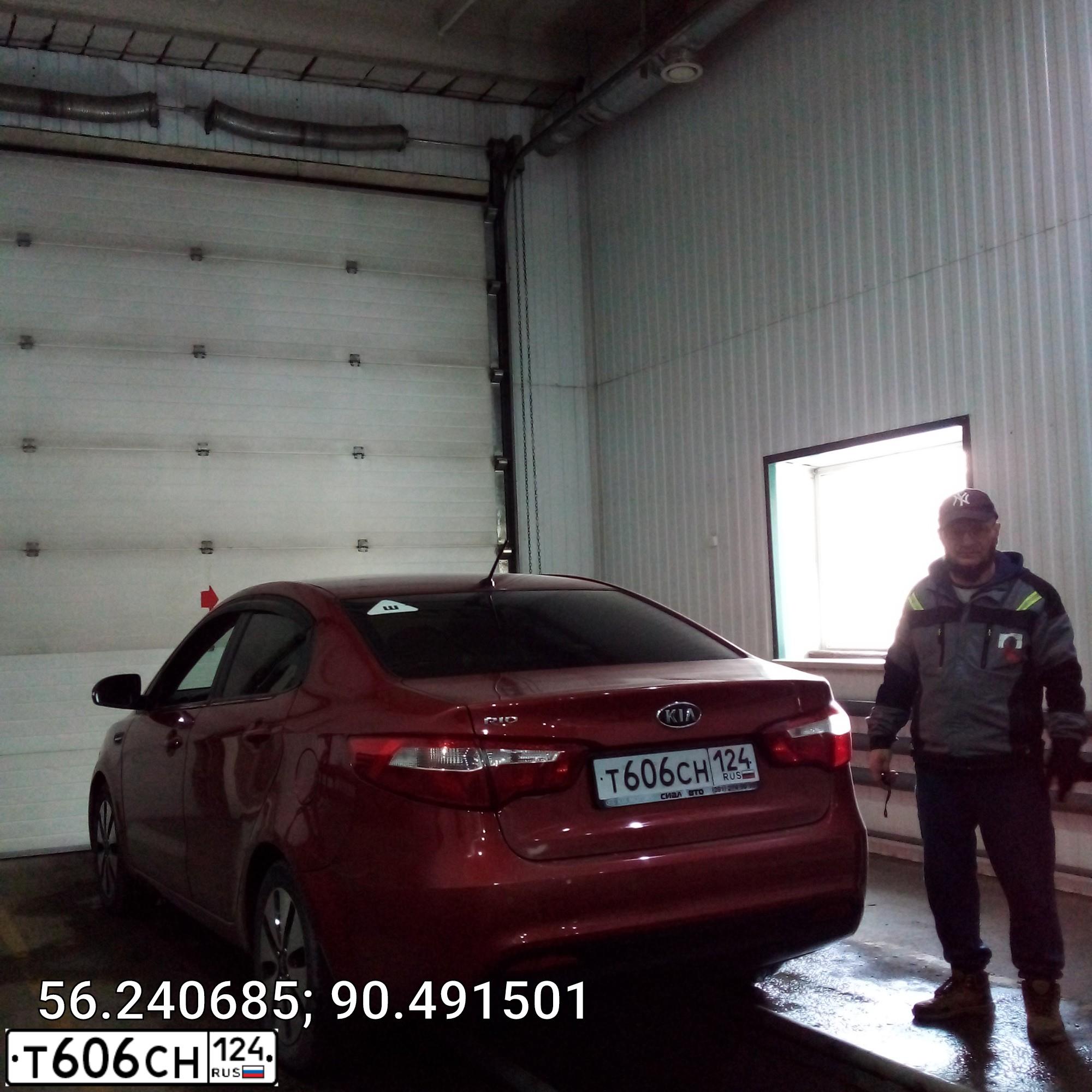 Фото автомобиля KIA RIO, 2012 — госномер Т606СН124. Цвет: Красный
