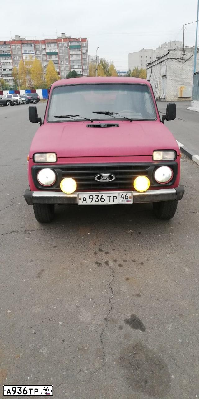 Фото автомобиля LADA 2121 NIVA, 1997 — госномер А936ТР46. Цвет: ВИШНЯ