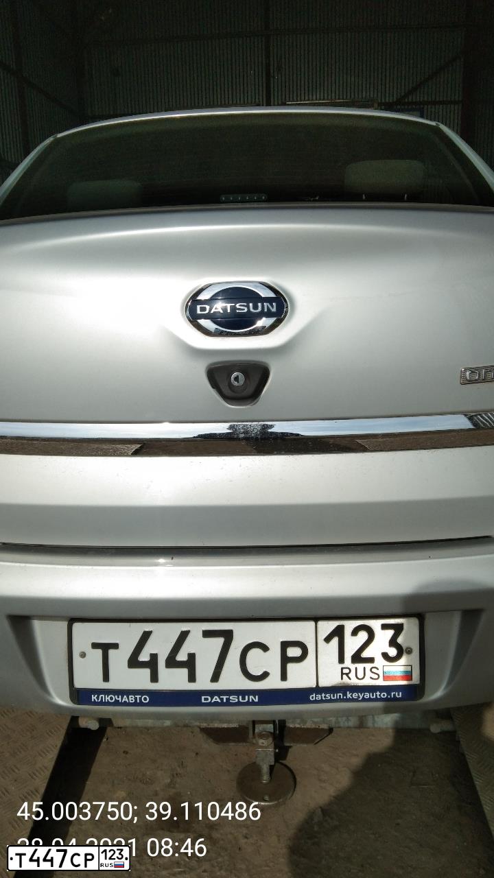 Фото автомобиля DATSUN ON-DO, 2016 — госномер Т447СР123. Цвет: СЕРЕБРИСТЫЙ