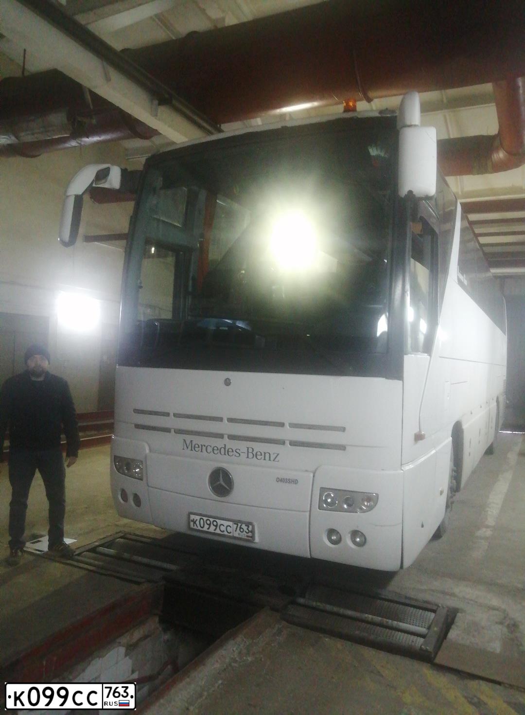 Фото автомобиля MERCEDES O 403, 2001 — госномер К099СС763. Цвет: Белый