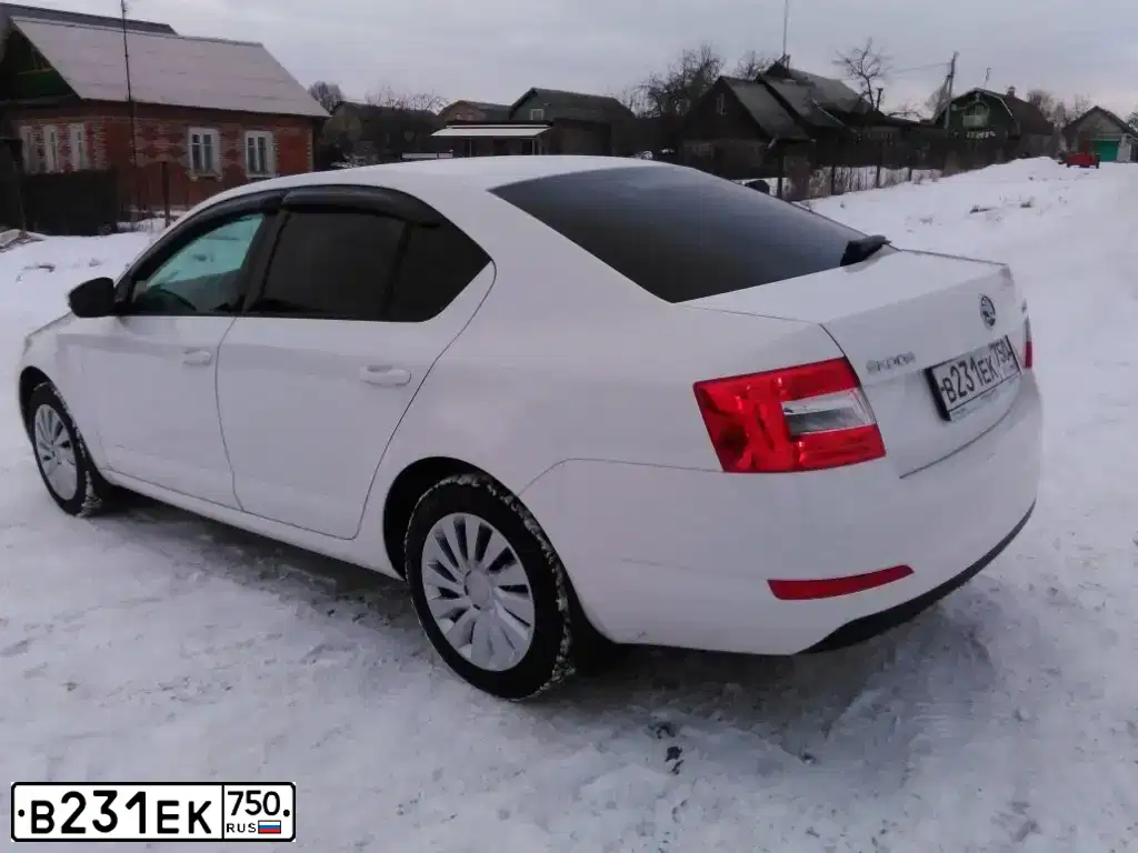 Фото автомобиля SKODA OCTAVIA, 2013 — госномер В231ЕК750. Цвет: Белый