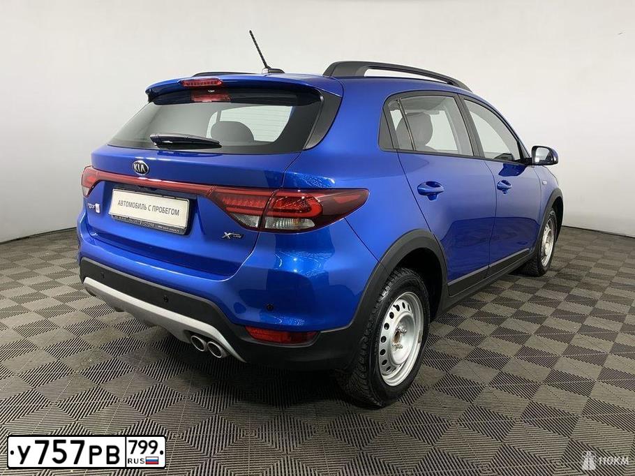 Фото автомобиля KIA RIO, 2019 — госномер У757РВ799. Цвет: синий