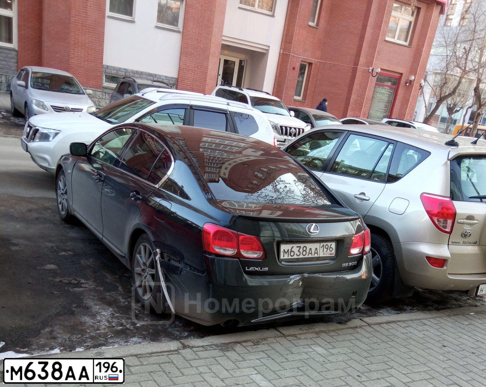 Фото автомобиля LEXUS GS, 2006 — госномер М638АА196. Цвет: ЧЕРНЫЙ