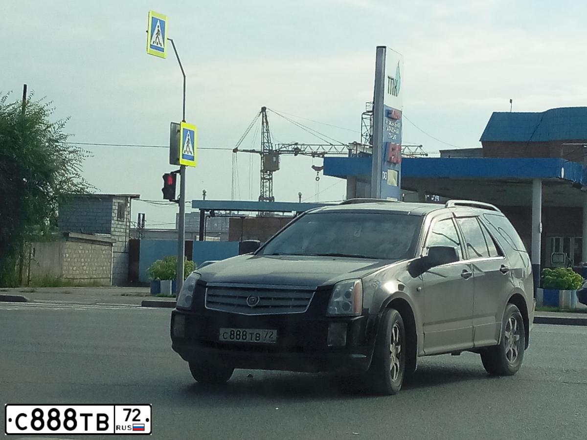 Фото автомобиля CADILLAC SRX, 2007 — госномер С888ТВ72. Цвет: ЧЕРНЫЙ