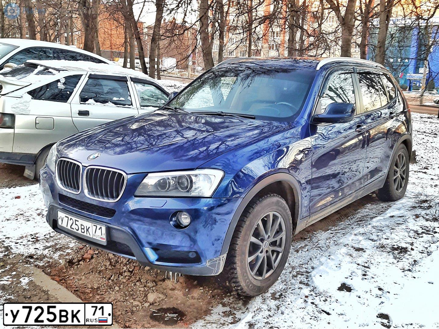Фото автомобиля BMW X3, 2011 — госномер М408НО13. Цвет: синий