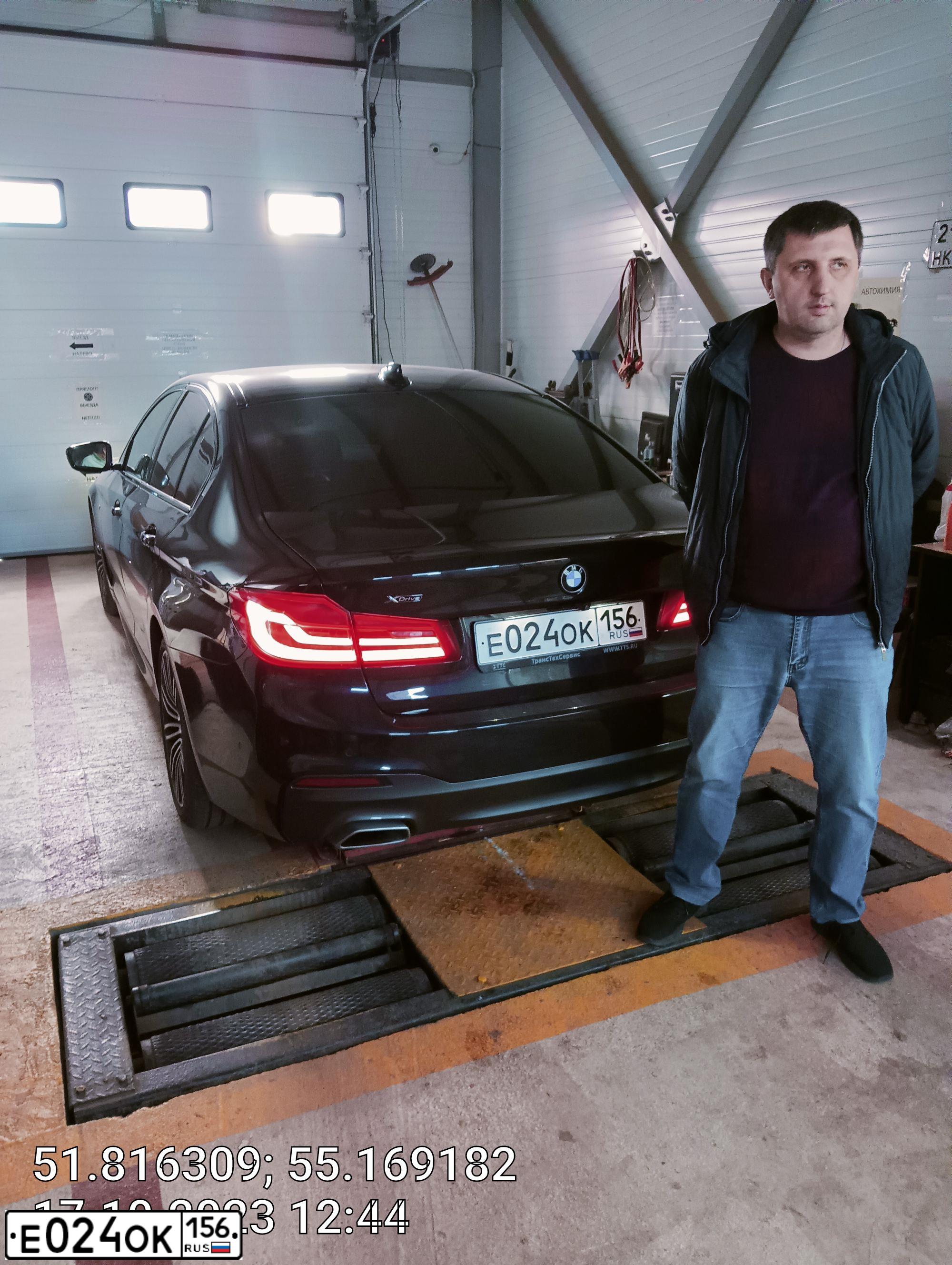 Фото автомобиля BMW SERIE 5, 2019 — госномер К444МА56. Цвет: ЧЕРНЫЙ