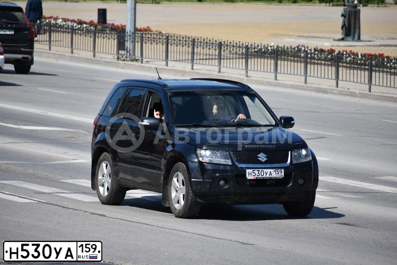 Фото автомобиля SUZUKI /GRAND/ VITARA, 2008 — госномер Р312ХС159. Цвет: ЧЕРНЫЙ